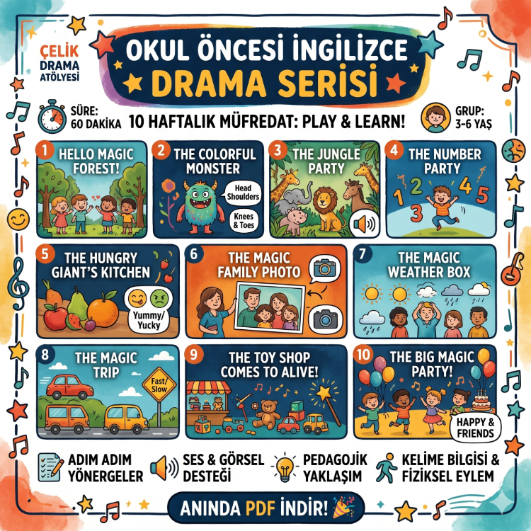 10 Haftalık Okul Öncesi İngilizce Drama Müfredatı: Play & Learn!