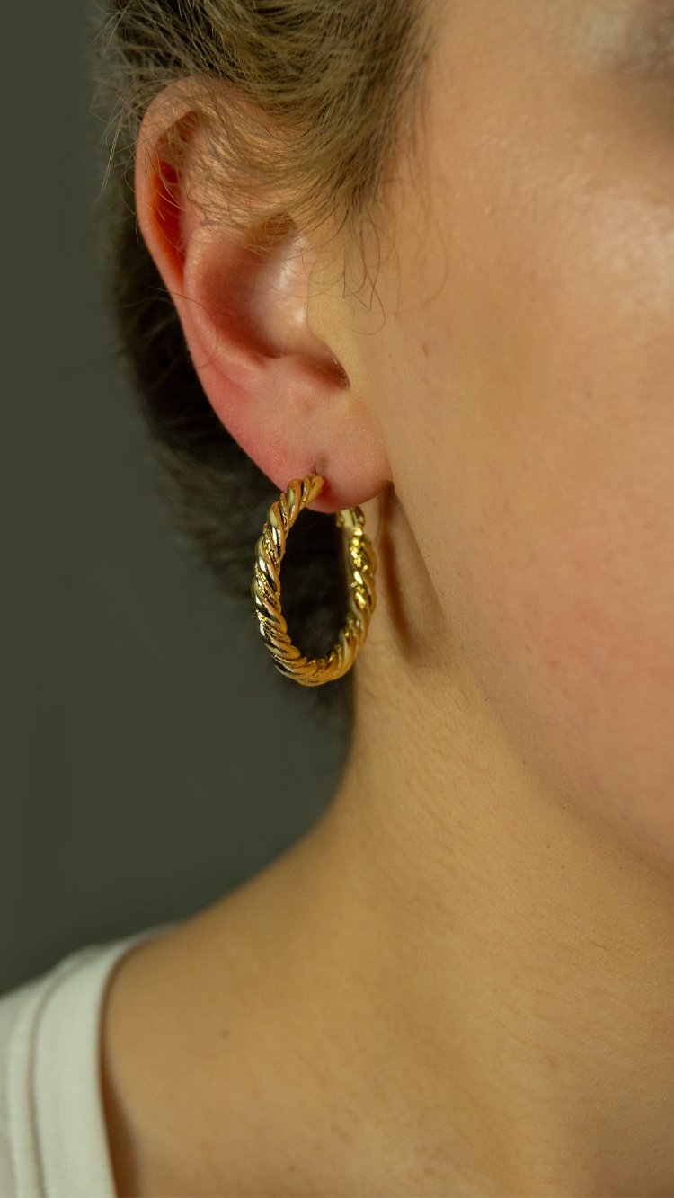 Gold Halka Küpe ( Orta )