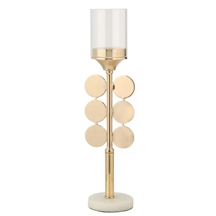Gold Daireli Büyük Şamdan | Large Candlestick with Gold Circle