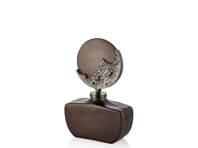 Cam ve Metal Karışımlı Kapaklı Vazo | Glass and Metal Mixed Lid Vase