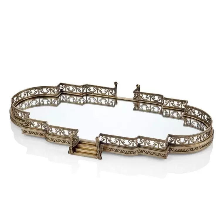Aynalı Antik Gold Merdiven Jardinyer