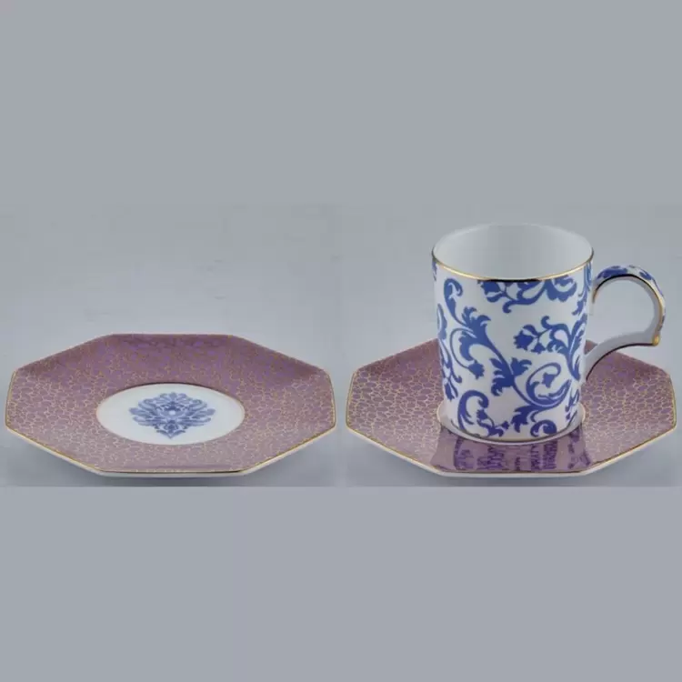 Tea Delight Blooming Barok Blue 2'li Kahve Fincan Seti