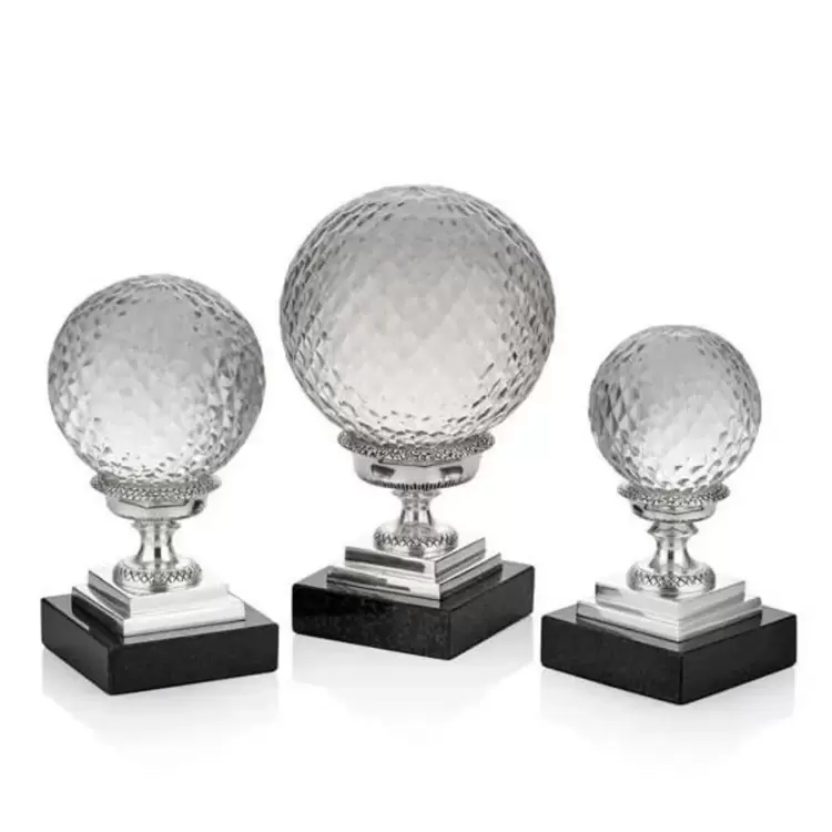 Mermer Tabanlı Gümüş Renk Dekoratif 3Lu Top | Marble Based Silver Color Decorative 3 Piece Ball