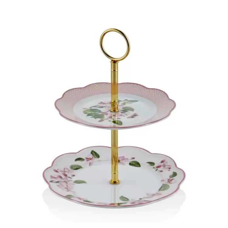 Kek Standı Tea Delight 2 Katlı Horticool Pink