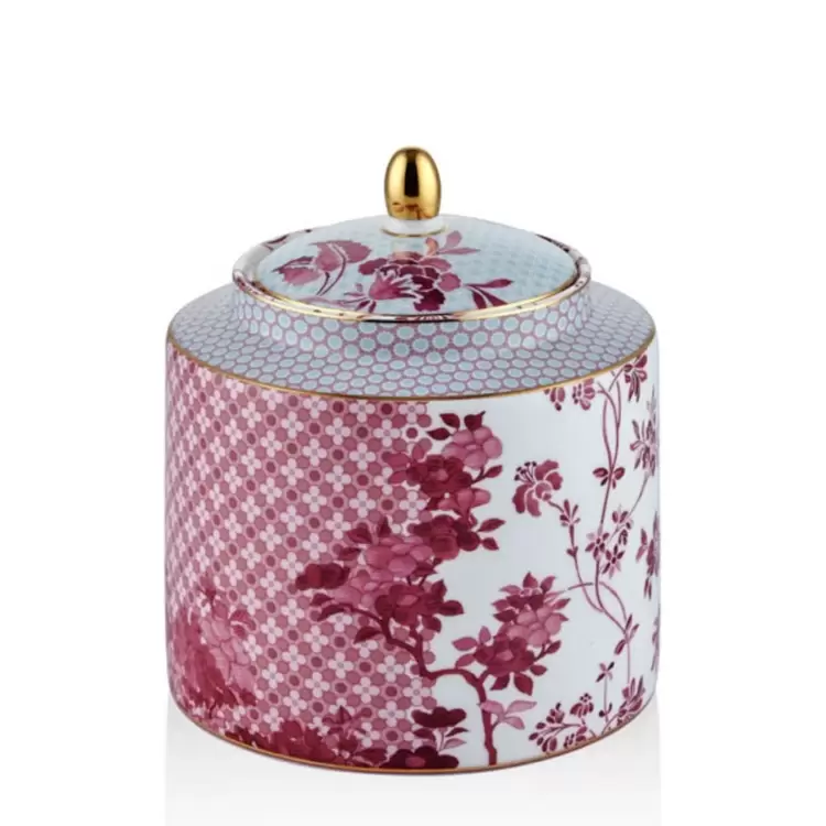 Kavanoz Pembe Tea Delight Regency Damask
