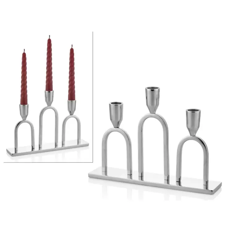 Triplet Nickel Candle Holder Mumluk