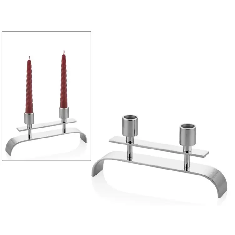 Half Elips Nickel Medium Candle Holder Mumluk
