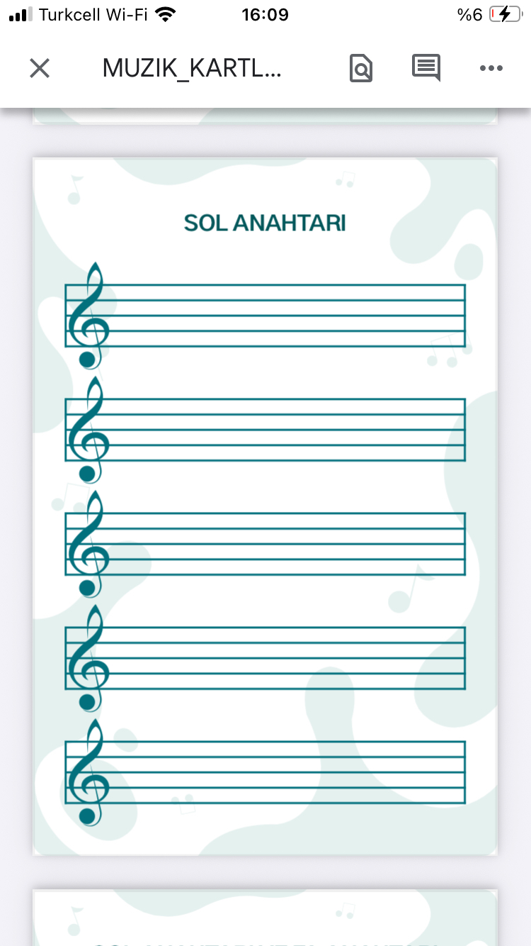 Müzik çalışma sayfaları