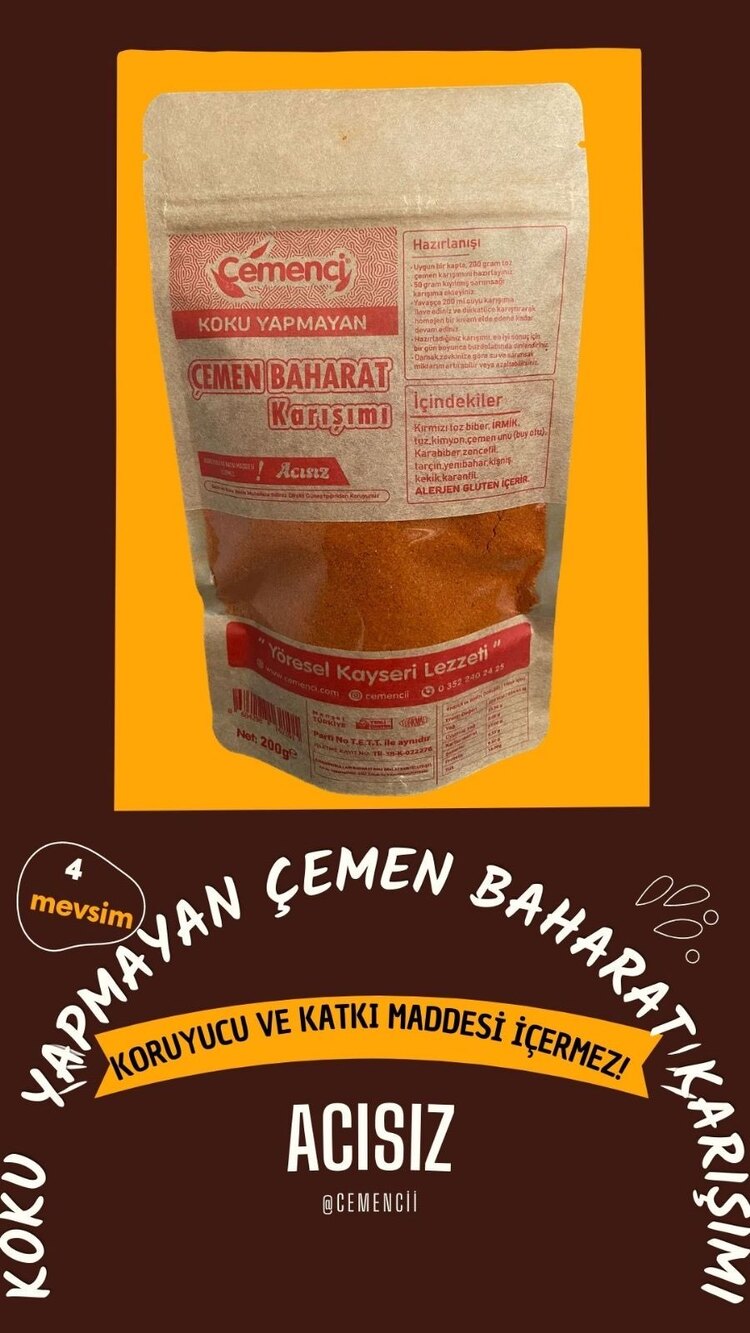Acısız Koku Yapmayan Çemen (Toz Karışımı) 200 gr