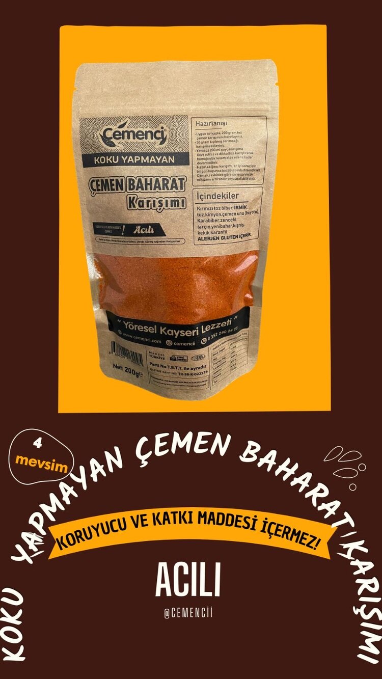 Acılı Koku Yapmayan Çemen (Toz karışımı) 200 gr