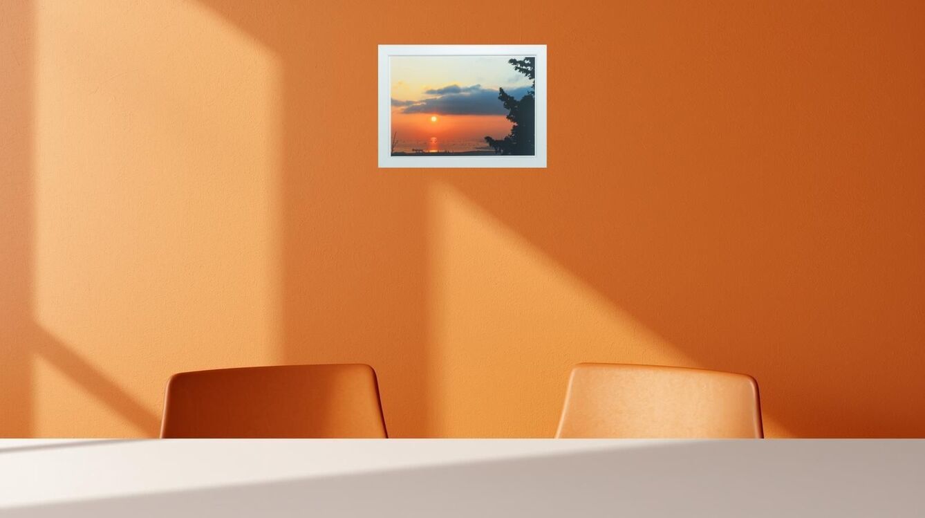 Gün Batımında Uçak Kuyruk İzi - Fotoğraf Sanatsal Baskı