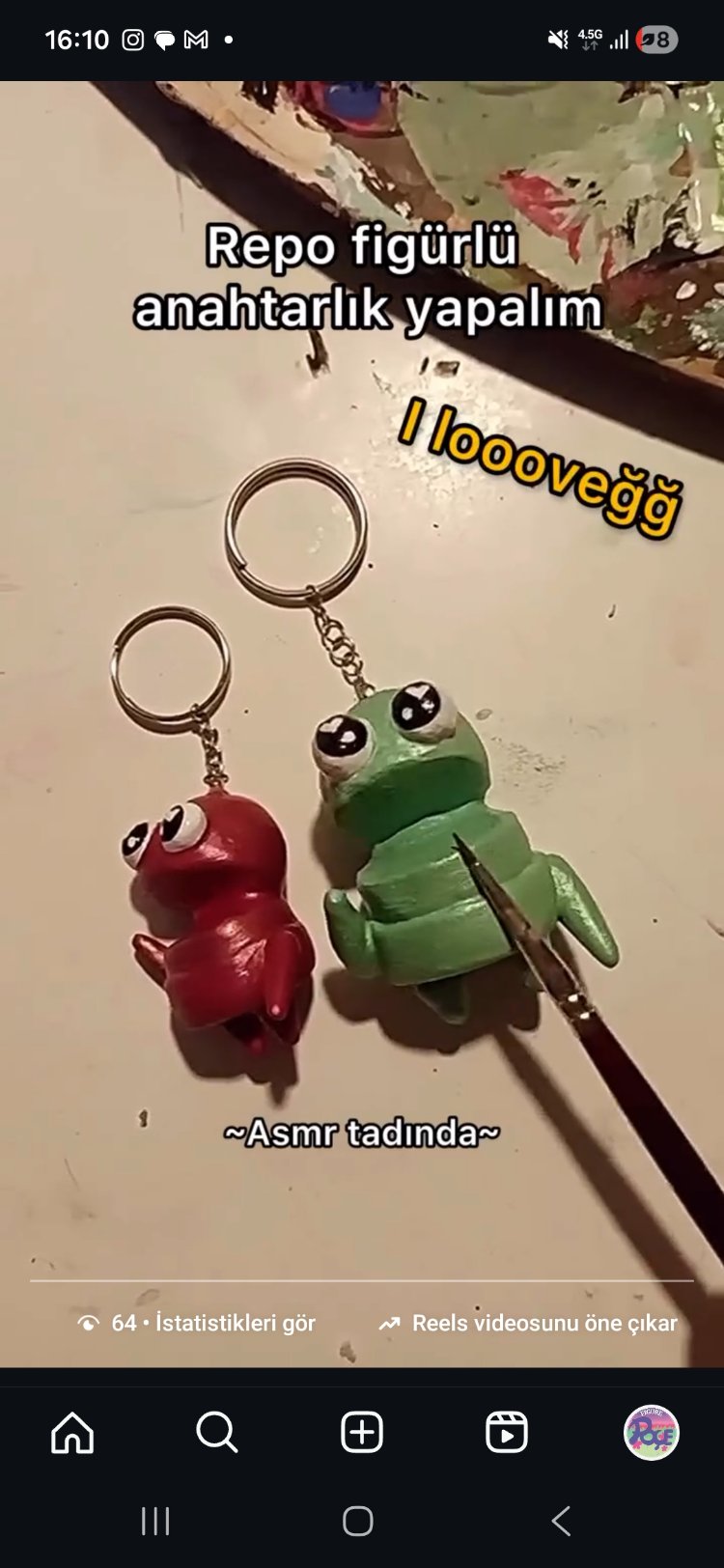 Repo figür anahtarlık el yapımı