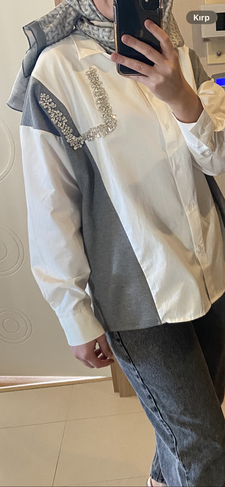 Poplin tasli gomlek
