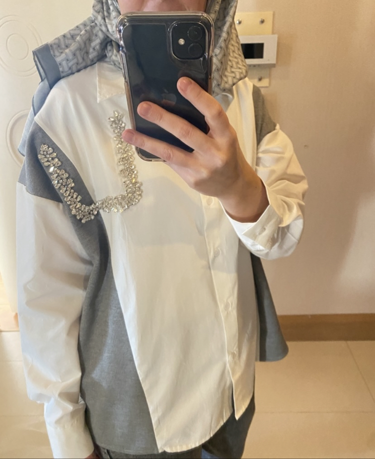 Poplin tasli gomlek