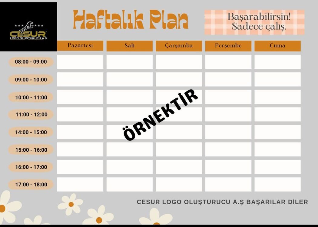 ÖĞRENCİLERE ÖZEL HAFTALIK DERS ÇALIŞMA PROGRAMI HAZIRLANIR 