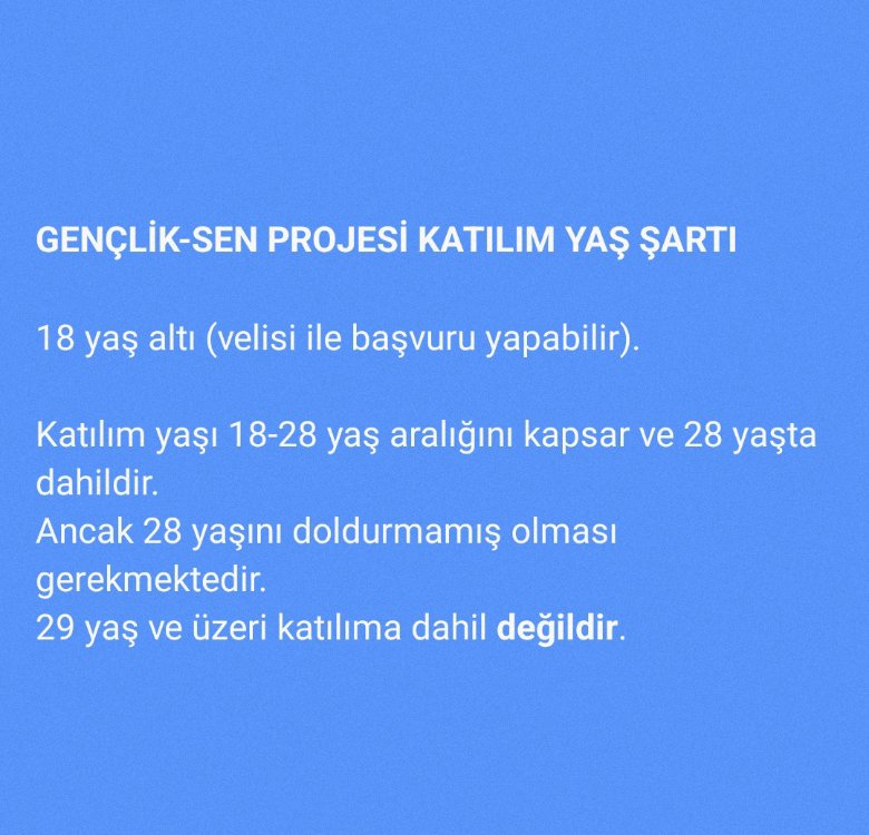 GENÇLİK-SEN PROJESİ BAŞVURU ÜCRETİ 