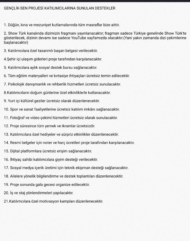 GENÇLİK-SEN PROJESİ BAŞVURU ÜCRETİ 