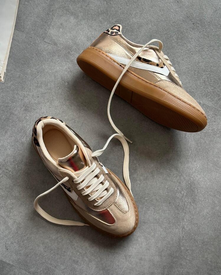 Kadın Gold Sneaker Spor Ayakkabı 5588