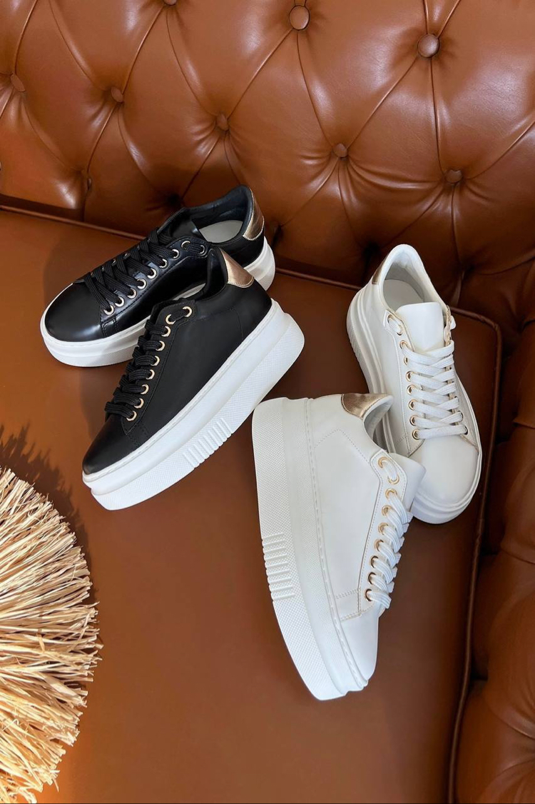 Siyah altın detaylı Sneaker Kadın Ayakkabı 