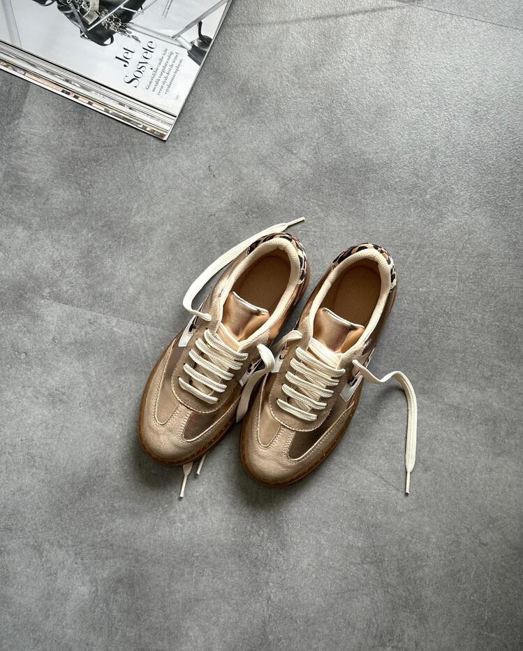 Kadın Gold Sneaker Spor Ayakkabı 5588