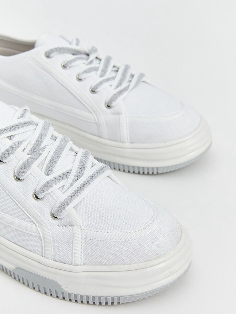 Kadın Sneaker Yüksek Taban Beyaz Spor Ayakkabı