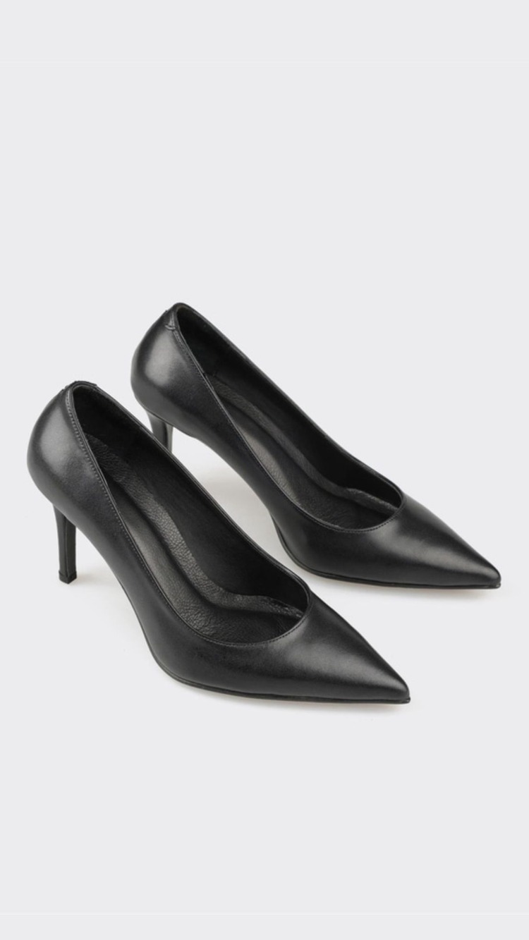 Kadın Siyah Topuklu Stiletto Ayakkabı