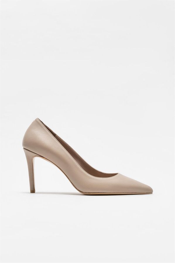 Kadın Bej Topuklu Stiletto Ayakkabı