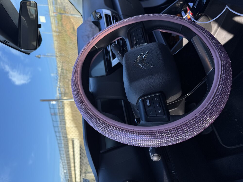 Pembe Full Taşlı Direksiyon Kılıfı