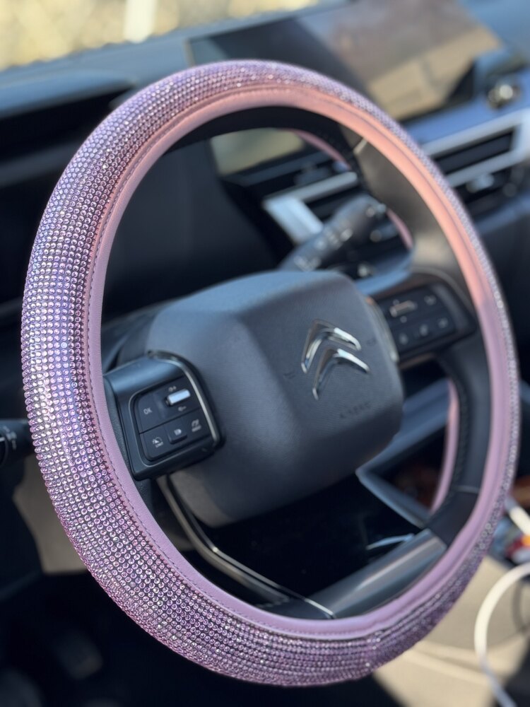Pembe Full Taşlı Direksiyon Kılıfı