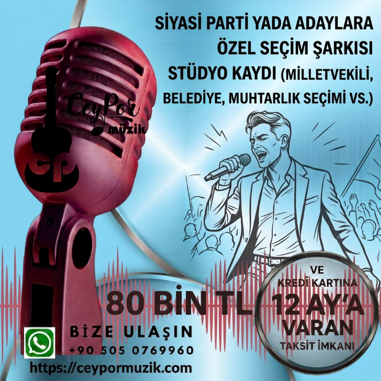 Siyasi Parti yada Adaylara özel Seçim Şarkısı Stüdyo Kaydı