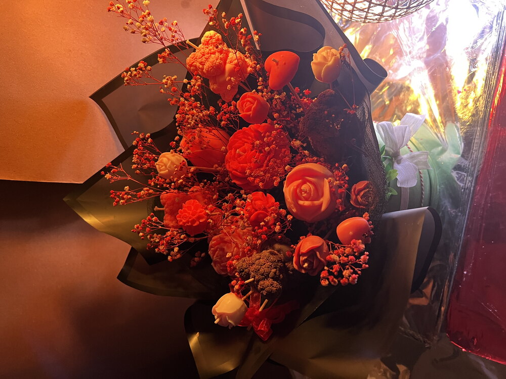 XL Pembe VipGift Doğal Soya Mum Buketi