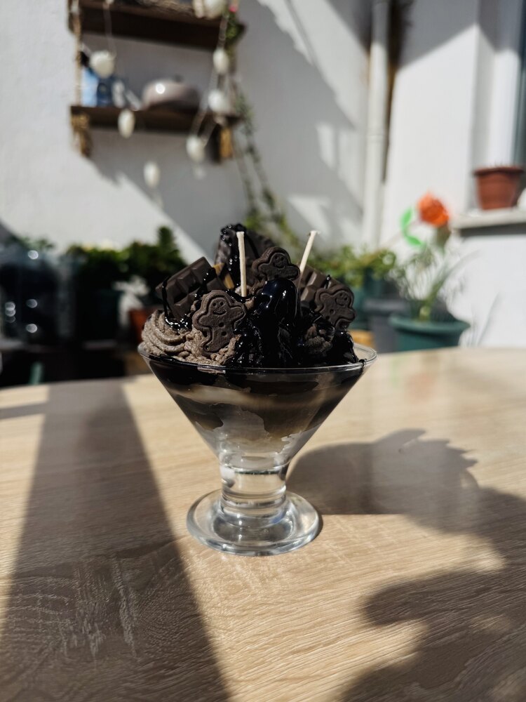 Bitter Çikolatalı Tasarım Soya Mum