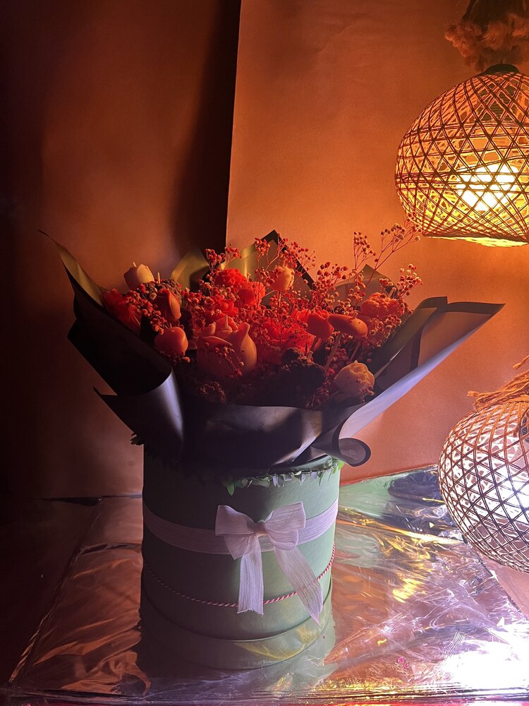 XL Pembe VipGift Doğal Soya Mum Buketi