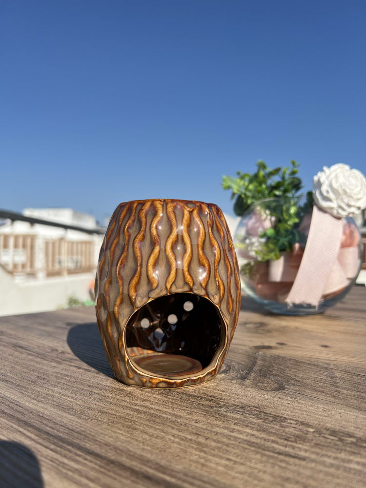 Premium Seramik Kahve Bohem Buhurdanlık