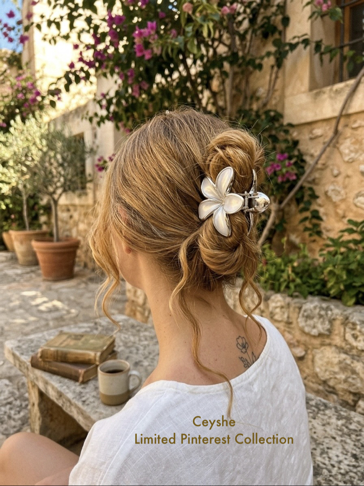 Sedefli Lotus Pinterest Kıskaç Asetat Kaliteli Toka