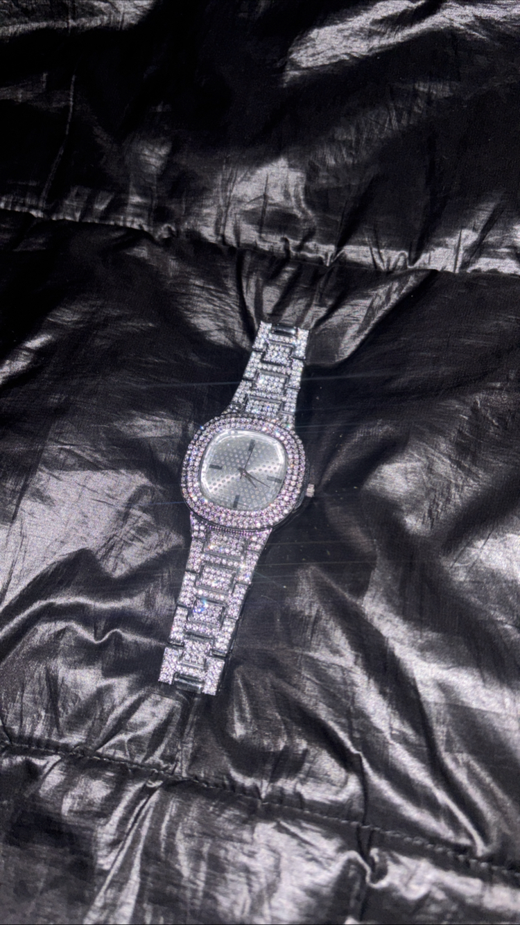 Iced Out Saat Beyaz-2