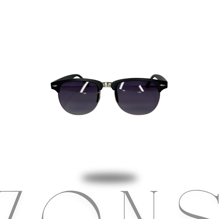 Ray-Ban Clubmaster Tarzı Retro Güneş Gözlüğü  Siyah Çerçeve  Mor Lens