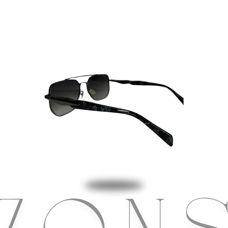 Modern Siyah Köşeli Aviator Güneş Gözlüğü  Degrade Gri Lens  Şık Metal Çerçeve