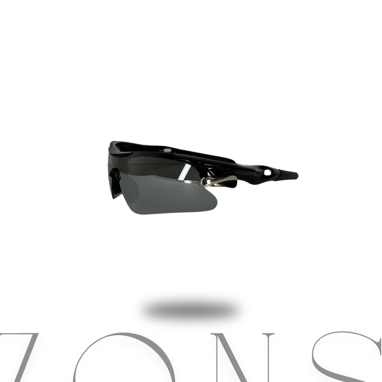 Oakley Style Spor Performans Güneş Gözlüğü  Aynalı Gri Lens  Siyah Çerçeve