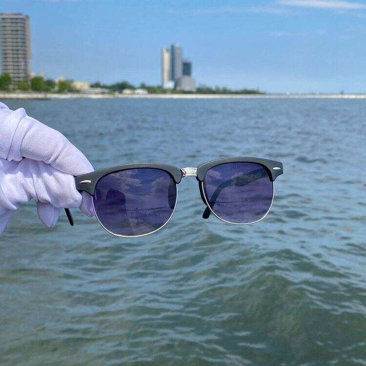 Ray-Ban Clubmaster Tarzı Retro Güneş Gözlüğü  Siyah Çerçeve  Mor Lens