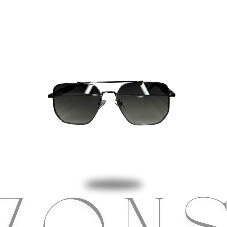 Modern Siyah Köşeli Aviator Güneş Gözlüğü  Degrade Gri Lens  Şık Metal Çerçeve