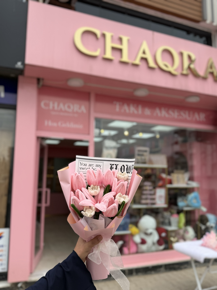 Pembe Lale Şönil Buketi