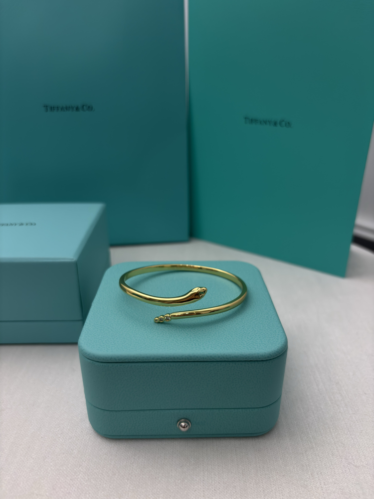 Tiffany Yılan Figürlü Gold Bileklik