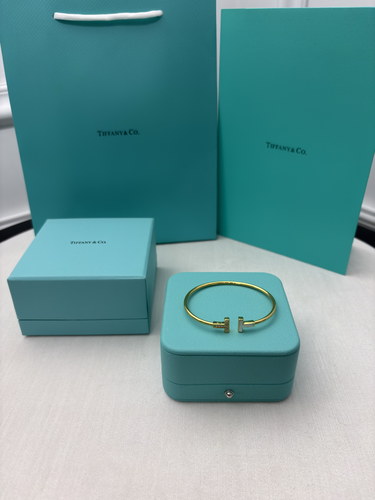 Tiffany T Gold Taşlı Bileklik