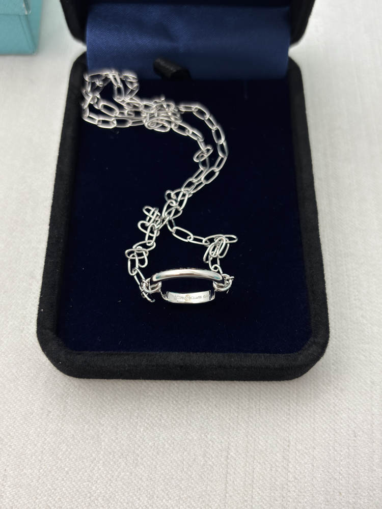 Tiffany Kilit Small Silver Taşlı Kolye