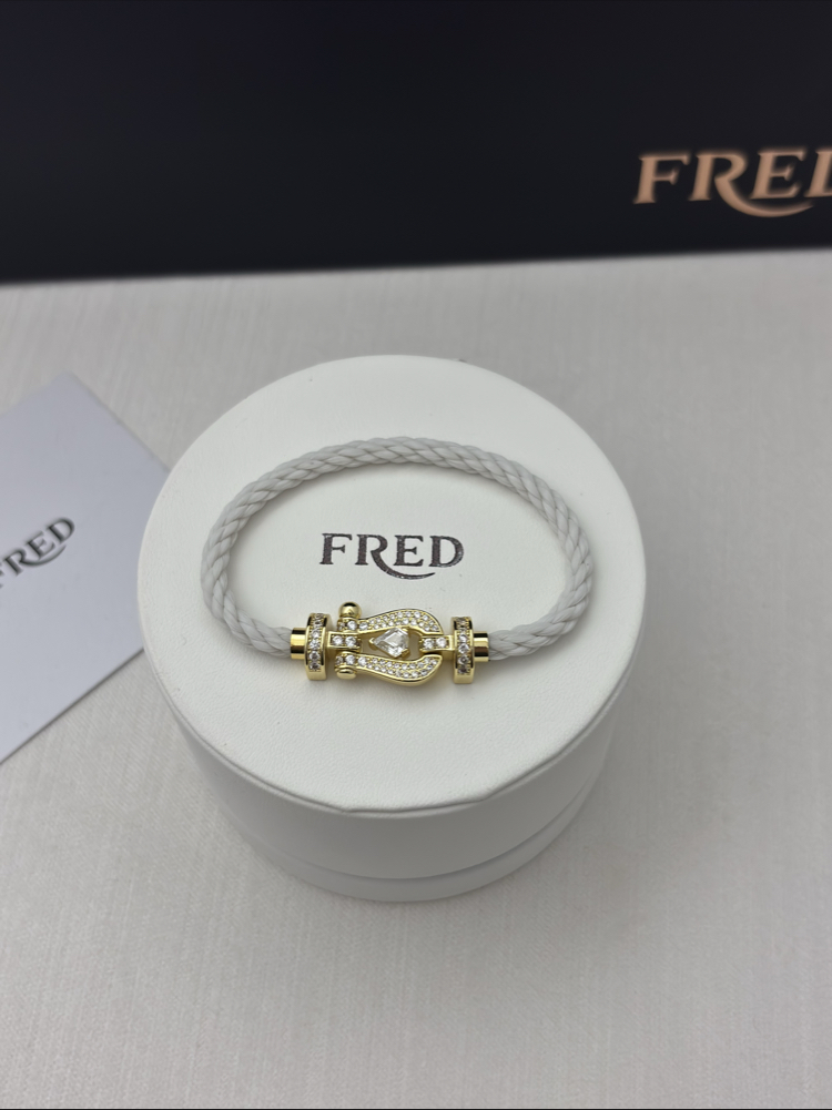 Fred Force 10 Beyaz Gold Taşlı Bileklik