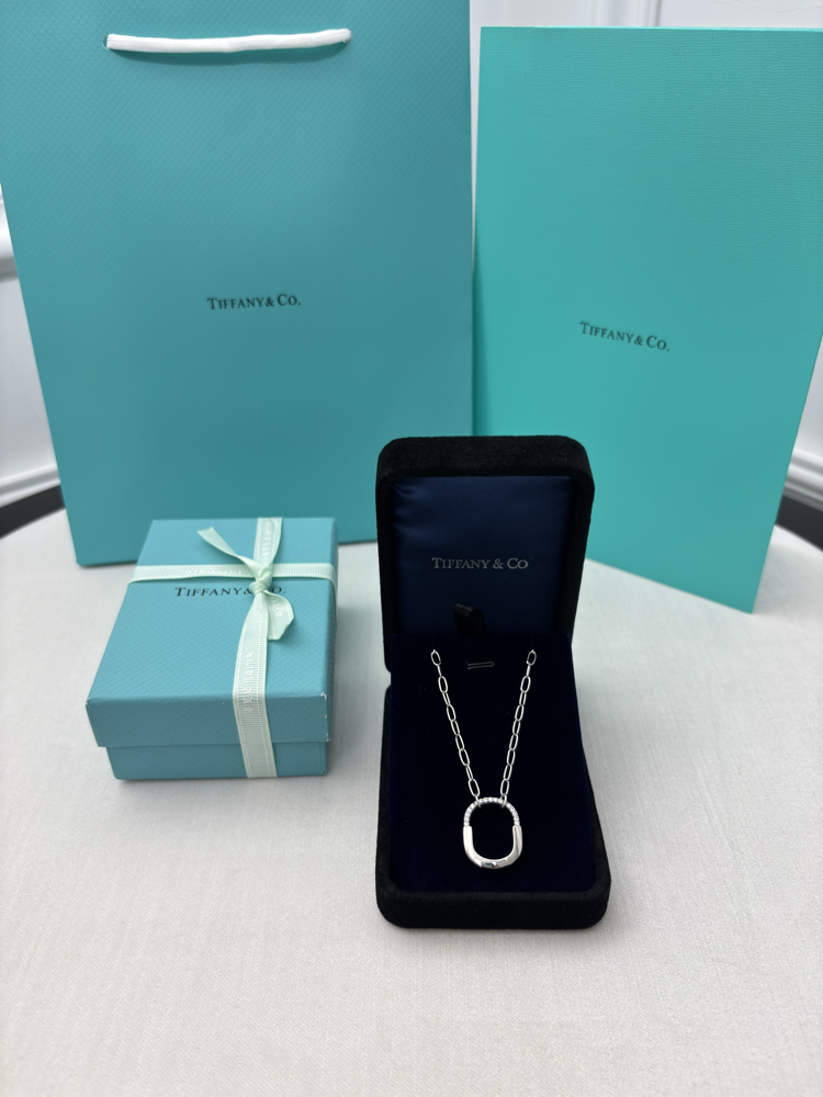 Tiffany Kilit Small Silver Taşlı Kolye