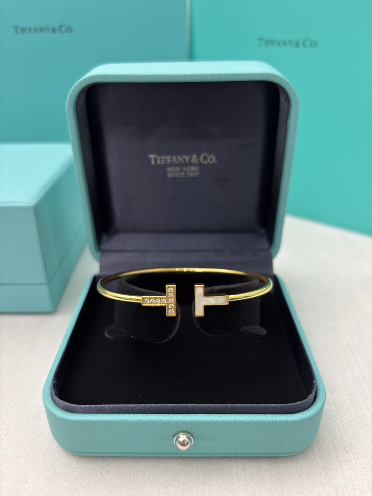Tiffany T Gold Taşlı Bileklik