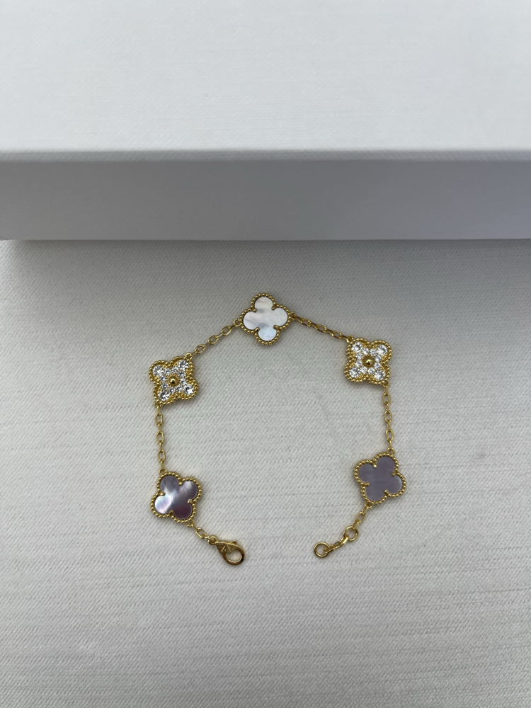 VCA Lila Gold Taşlı Bileklik Kutulu