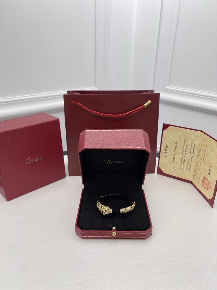 Panthere Taşlı Gold Bilezik Kutulu